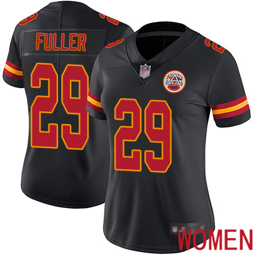 Women Kansas City Chiefs 29 Fuller Kendall Limited Black Rush Vapor Untouchable Football Nike NFL Jersey